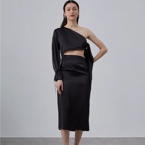 Silk Maison Pink Palace Silk Black Dress